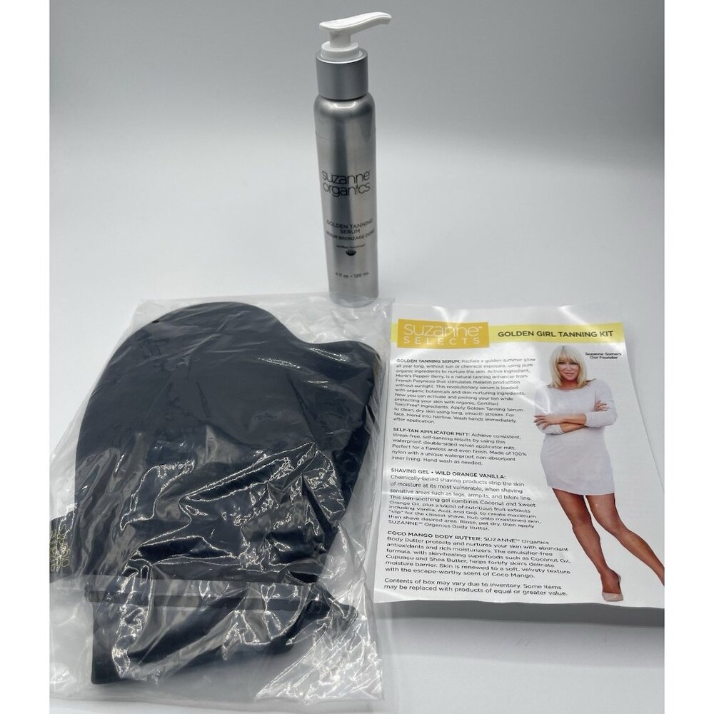 Suzanne‎ Somers Organics Golden Tanning Serum 4 oz With Mitten